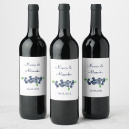 Blueberries Blueberry Frucht Sommerhochzeit Weinetikett