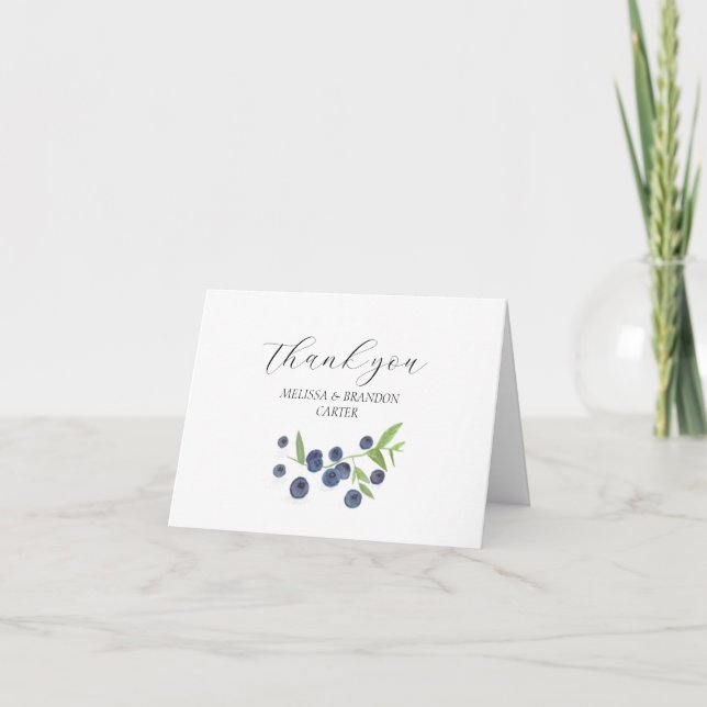 Blueberries Blueberry Frucht Wedding Vielen Dank Dankeskarte (Vorderseite)