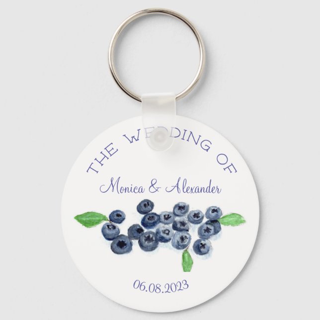 Blueberries Blueberry Fruits Wedding Party Schlüsselanhänger (Vorderseite)