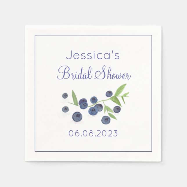 Blueberries Blueberry Summer Brautparty Serviette (Vorderseite)