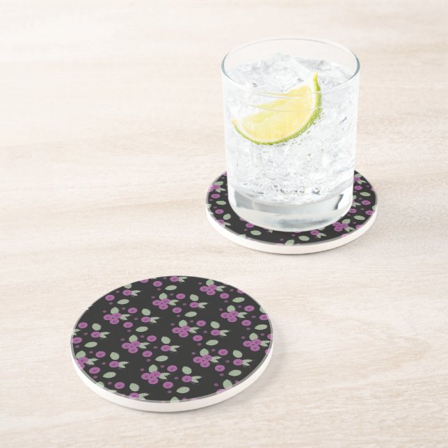 Blueberries Confetti Frucht und Punkte Getränkeuntersetzer (Seite)