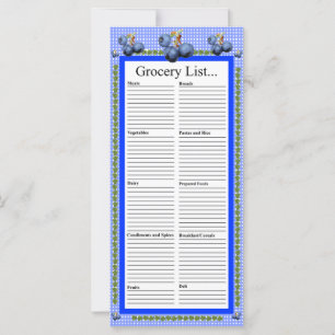 Blueberries Design Lebensmittelliste