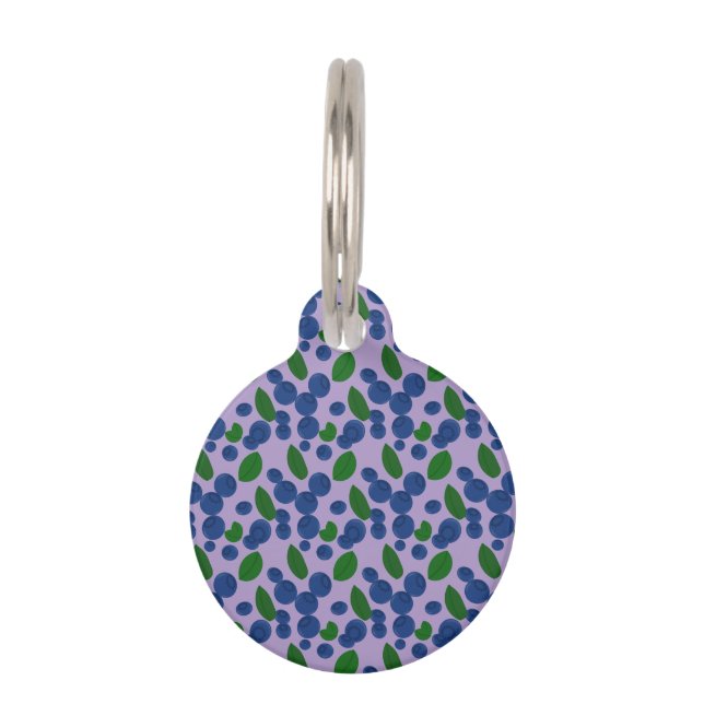 Blueberries Dog Bandana Haustiermarke (Vorderseite)
