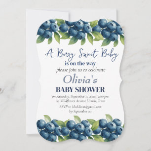 Blueberries Frucht Berry Sweet Baby Dusche Einladung