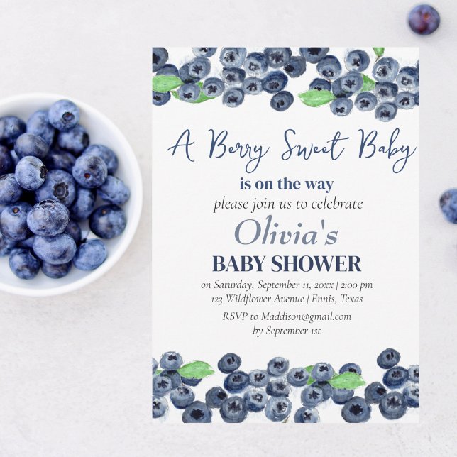 Blueberries Frucht Berry Sweet Baby Dusche Einladung (Von Creator hochgeladen)