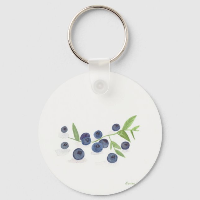 Blueberries Frucht Küche Aquarell Lebensmittel rus Schlüsselanhänger (Vorderseite)