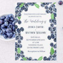 Blueberries Frucht Watercolor Boho Wedding