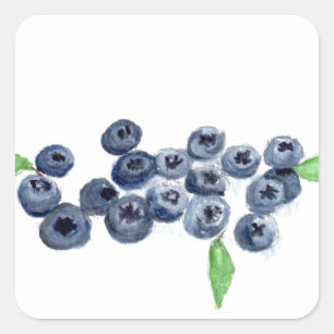 Blueberries Früchte Küchendekoration Quadratischer Aufkleber