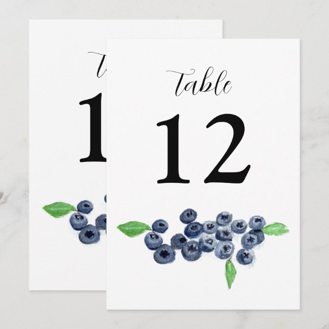 Blueberries Früchte Sommer Rustikale Hochzeit Einladung (Vorne/Hinten)