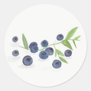 Blueberries Fruchtküche Dekoration Aquarell Runder Aufkleber