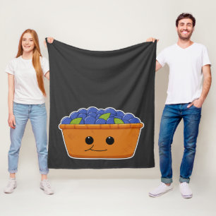 Blueberries Illustration Novelty Fleecedecke
