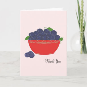 Blueberries in einem Roten Gericht Vielen Dank Dankeskarte
