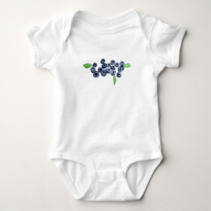Blueberries Obst vegane Aquarellspeisen rustikal Baby Strampler