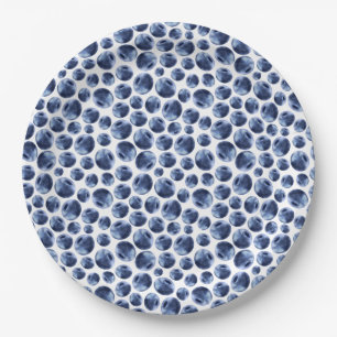 Blueberries Print Frucht Muster Pappteller