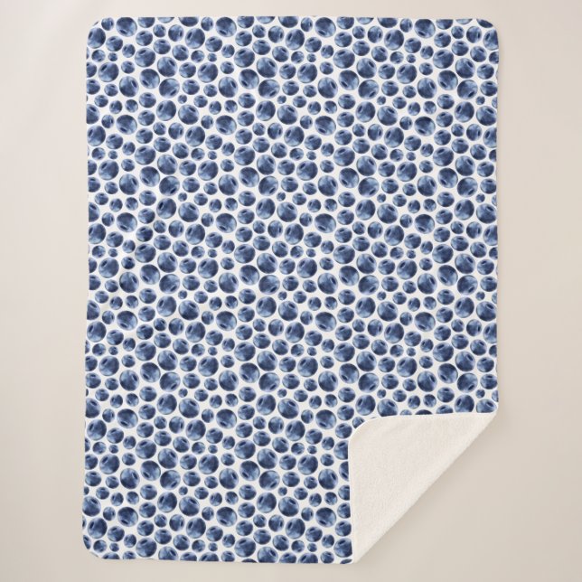 Blueberries Print Frucht Muster Sherpadecke (Vorderseite)