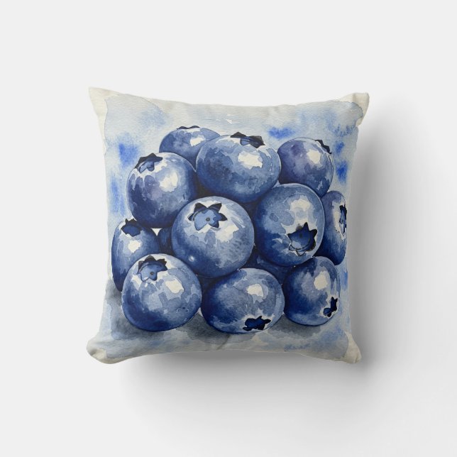 Blueberries Summer Pillow Kissen (Vorderseite)