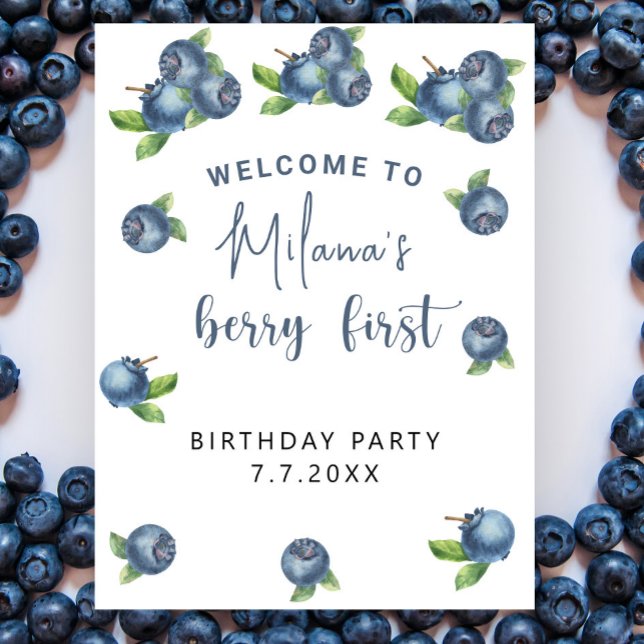 Blueberry 1. Geburtstag Party | Berry First Poster (Von Creator hochgeladen)