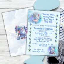 Blueberry and Gnomes Baby Shower Einladung