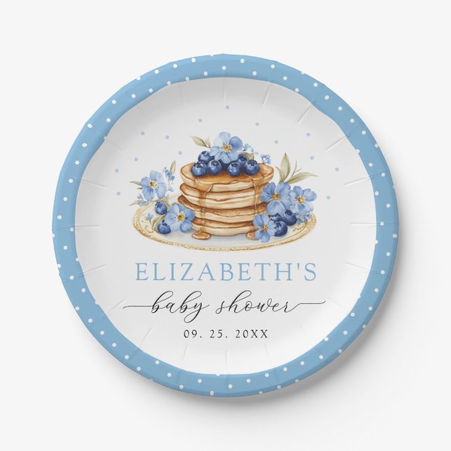 Blueberry Baby Brunch Babydusche Pappteller (Vorderseite)