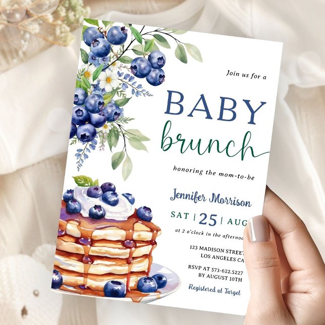 Blueberry Baby Brunch Boy Baby shower Invitation (Créateur téléchargé)