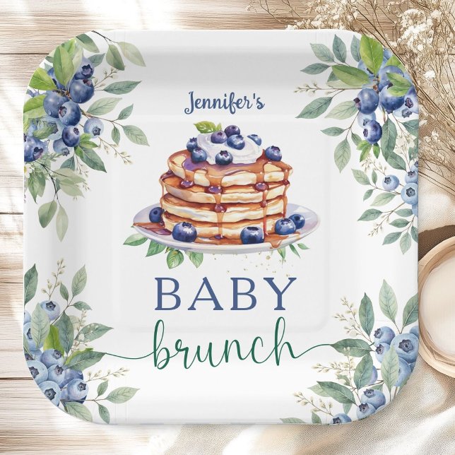 Blueberry Baby Brunch Boy Baby Shower Pappteller (Von Creator hochgeladen)