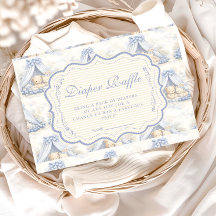 Blueberry Baby Canopy Toile Diapper Raffle