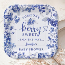 Blueberry Baby Dusche Blue Toile De Jouy