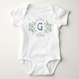Blueberry Baby Monogram Baby Bodysuit Strampler