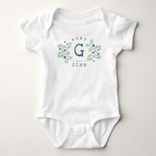 Blueberry Baby Monogram Baby Bodysuit Strampler