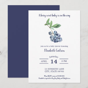 Blueberry Baby Shower Berry Sweet Einladung