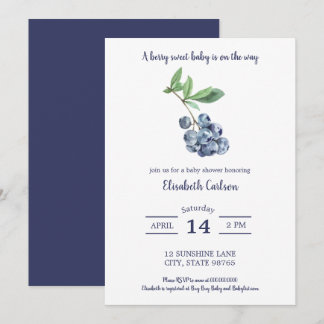 Blueberry Baby Shower Berry Sweet Einladung