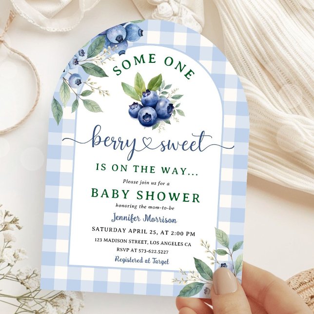 Blueberry Baby Shower Boy Berry Sweet Arched Einladung (Von Creator hochgeladen)