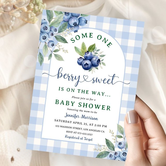 Blueberry Baby Shower Boy Berry Sweet Einladung (Von Creator hochgeladen)