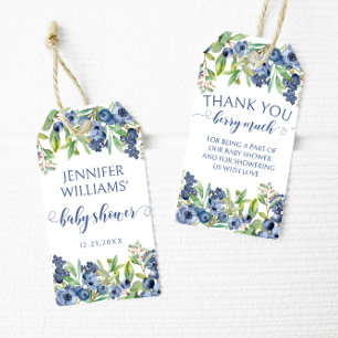 Blueberry baby shower merci pour les étiquettes ca