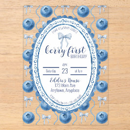 Blueberry Baby's Berry First 1st Birthday Party Acryleinladungen
