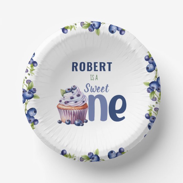 Blueberry Berry Erster Geburtstag Pappteller (Vorderseite)