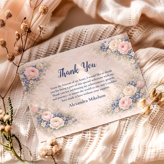 Blueberry Berry First Garden 1st Birthday Dankeskarte (Von Creator hochgeladen)