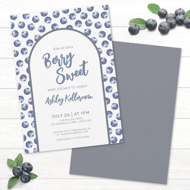Blueberry Berry Sweet Baby Dusche Einladung (Berry Sweet Baby Shower Invitation)