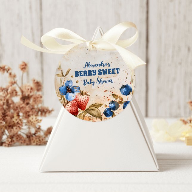 Blueberry Berry Sweet Baby Dusche Runder Aufkleber (Von Creator hochgeladen)