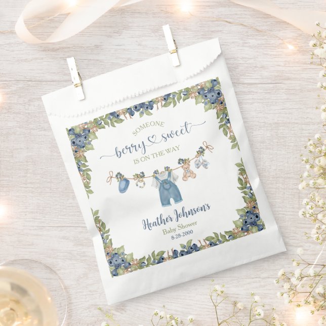 Blueberry Berry Sweet Clothesline Baby Dusche Geschenktütchen (Ausgeschnitten)