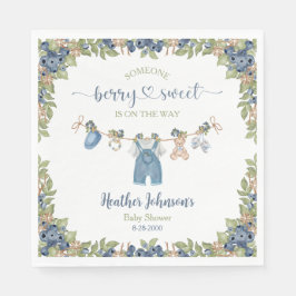 Blueberry Berry Sweet Clothesline Baby Dusche Serviette