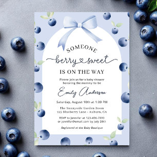 Blueberry Berry Sweet Croquette Bow Baby Dusche Einladung