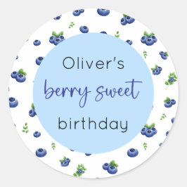 Blueberry Birthday Berry Sweet Runder Aufkleber