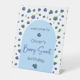 Blueberry Birthday Berry Sweet Willkommen Sockelschild