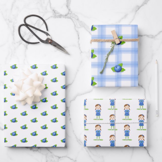 Blueberry Birthday Geschenkpapier Set (Vorderseite)