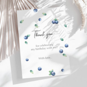 Blueberry Birthday Party Berry Sweet Watercolor Dankeskarte