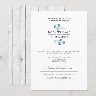 Blueberry Bliss | Elegante Hochzeit Einladung