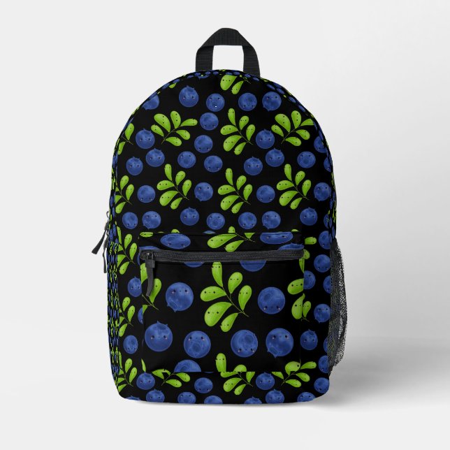 Blueberry Bliss: Frisches Fruchtmuster Bedruckter Rucksack (Vorderseite)