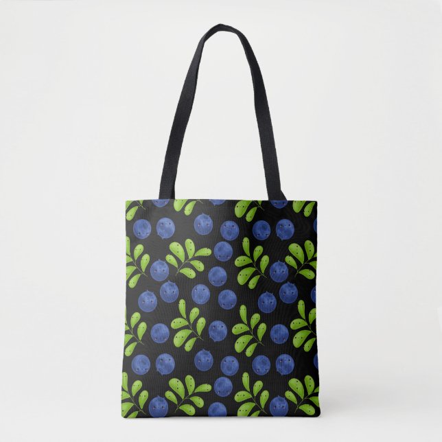 Blueberry Bliss: Frisches Fruchtmuster Tasche (Vorderseite)