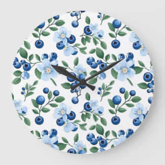 Blueberry-Blumenwall-Uhr Große Wanduhr